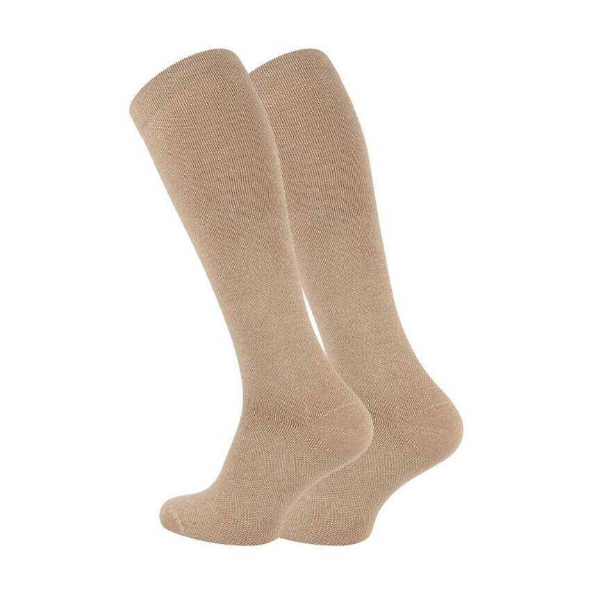 Meristanbul Seyahat Çorabı, 35-38, %65 Pamuklu, Diz Altı, Bej - 1