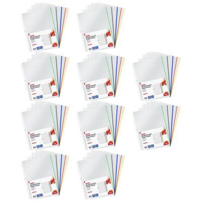 Noki A4 Poşet Dosya, 10 Adet, 5 x 5 Renkli Kenarlı, 25'li Paket - 2