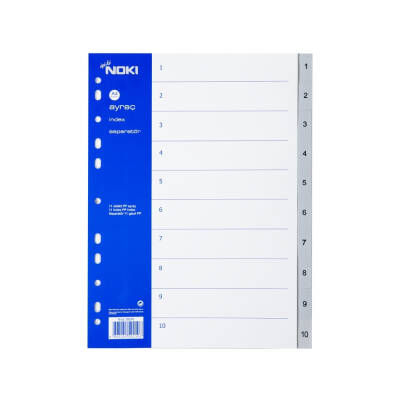 Noki A4 Separatör, 1-10 Rakamlı, Düzenli Arşivleme İçin, Uzun Ömürlü - Noki