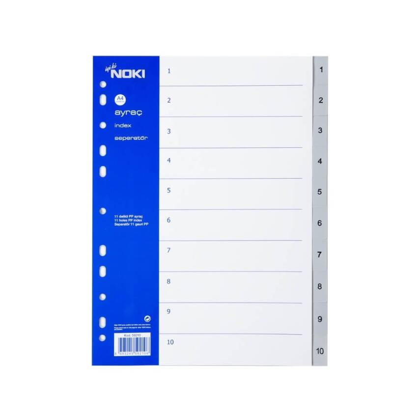 Noki A4 Separatör, 1-10 Rakamlı, Düzenli Arşivleme İçin, Uzun Ömürlü - 1