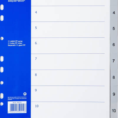 Noki A4 Separatör, 1-10 Rakamlı, Düzenli Arşivleme İçin, Uzun Ömürlü - 2