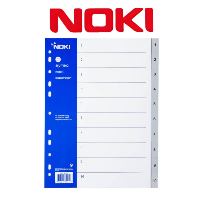 Noki A4 Separatör, 1-10 Rakamlı, Düzenli Arşivleme İçin, Uzun Ömürlü - 3