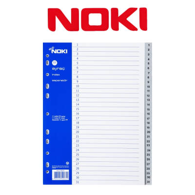 Noki A4 Separatör, 1-31 Rakamlı, Düzenli Arşivleme İçin, Uzun Ömürlü - 3