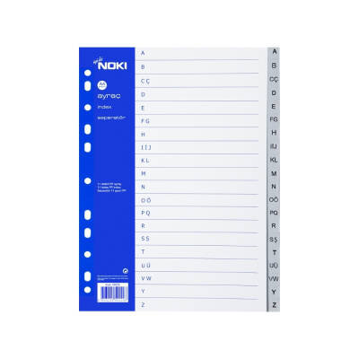 Noki A4 Separatör, A-Z Harfli, Düzenli Arşivleme İçin, Uzun Ömürlü - Noki