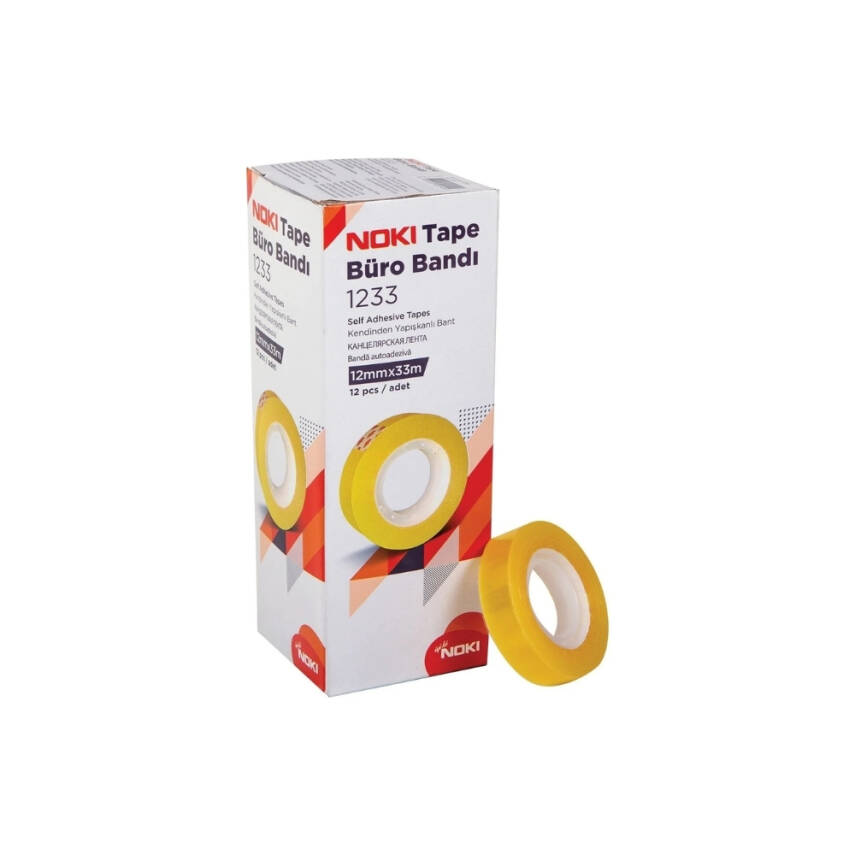 Noki Büro Bandı, 12 Adet, 12mm x 33m, Güçlü Yapışma, Kolay Kullanım - 2