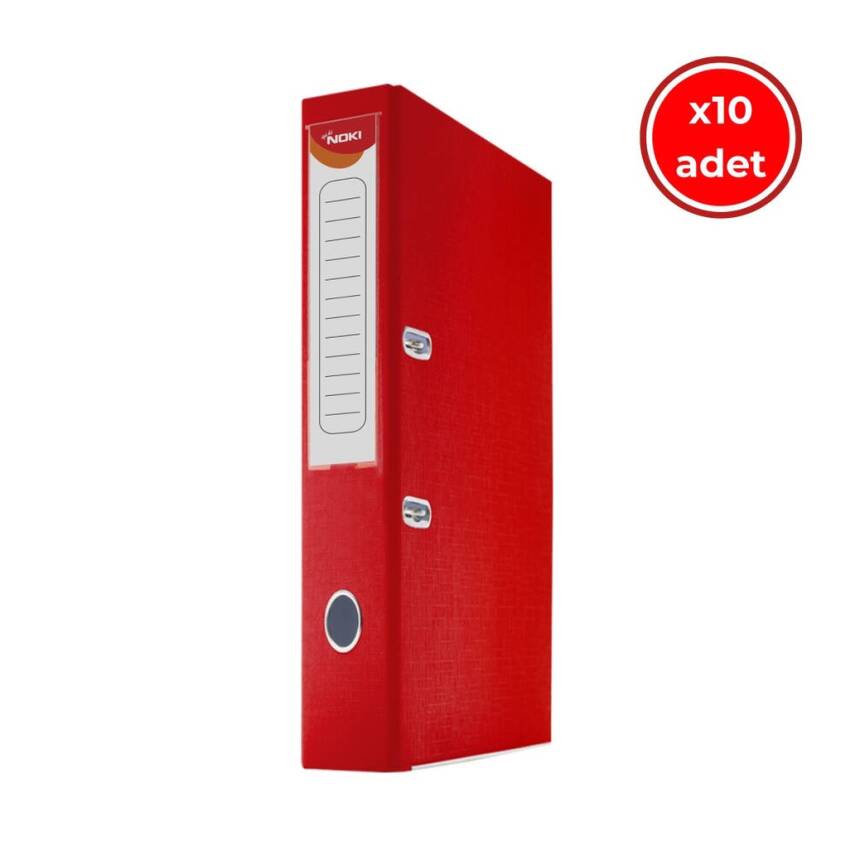 Noki Büro Klasörü, 10 Adet, Dar Çakmaklı, A4 Boyut, Kırmızı - 1