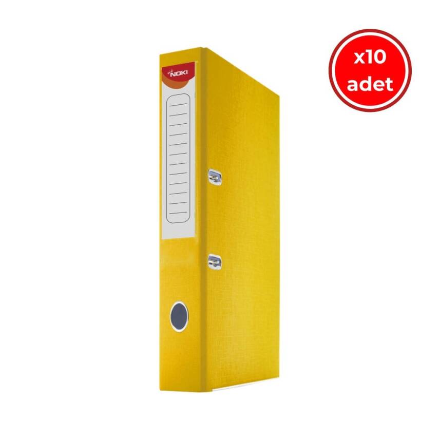 Noki Büro Klasörü, 10 Adet, Dar Çakmaklı, A4 Boyut, Sarı - 1