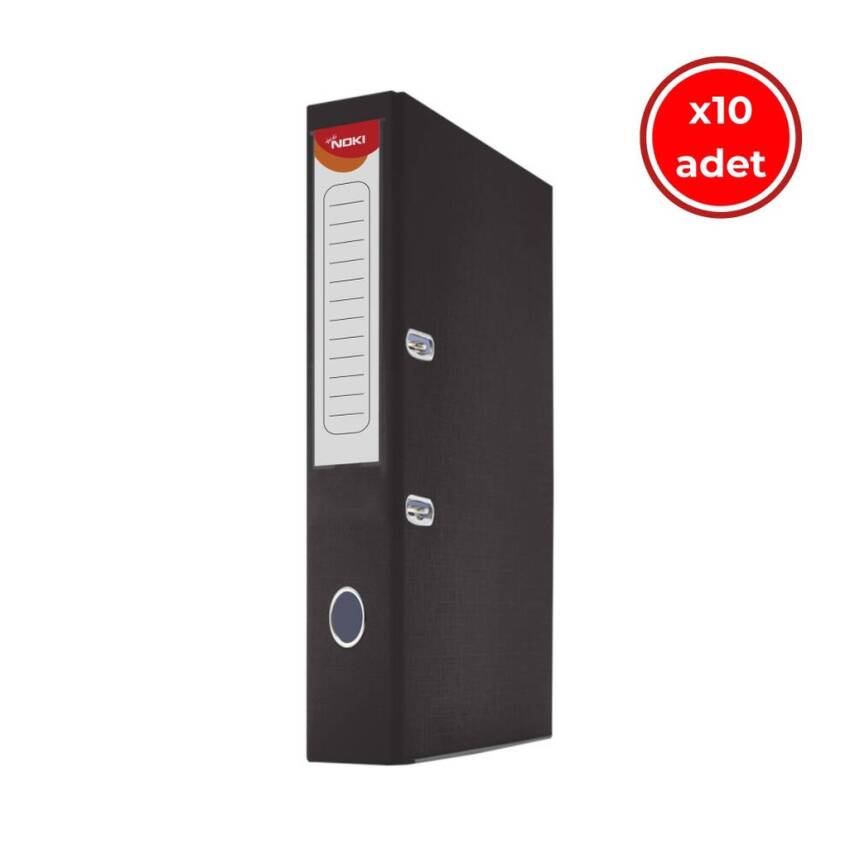Noki Büro Klasörü, 10 Adet, Dar Çakmaklı, A4 Boyut, Siyah - 1