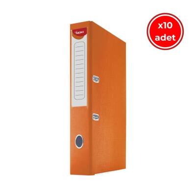 Noki Büro Klasörü, 10 Adet, Dar Çakmaklı, A4 Boyut, Turuncu - Noki