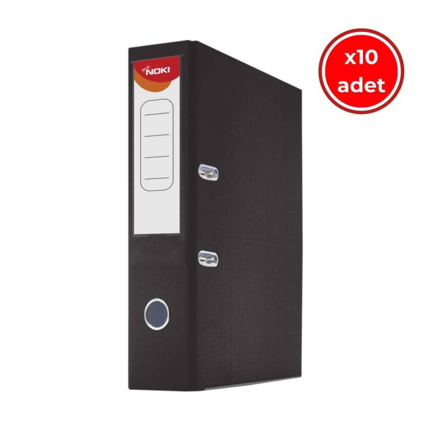 Noki Büro Klasörü, 10 Adet, Geniş Çakmalı, A4 Boyut, Siyah - 1