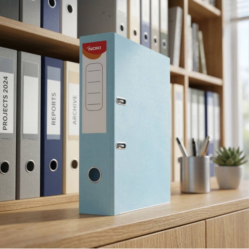 Noki Büro Klasörü, Geniş Çakmaklı, A4 Boyut, Açık Mavi - 3
