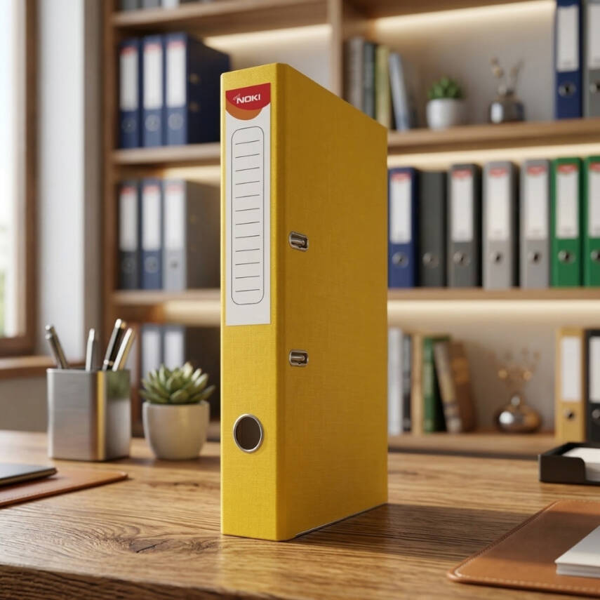 Noki Büro Klasörü, Geniş Çakmaklı, A4 Boyut, Sarı - 3