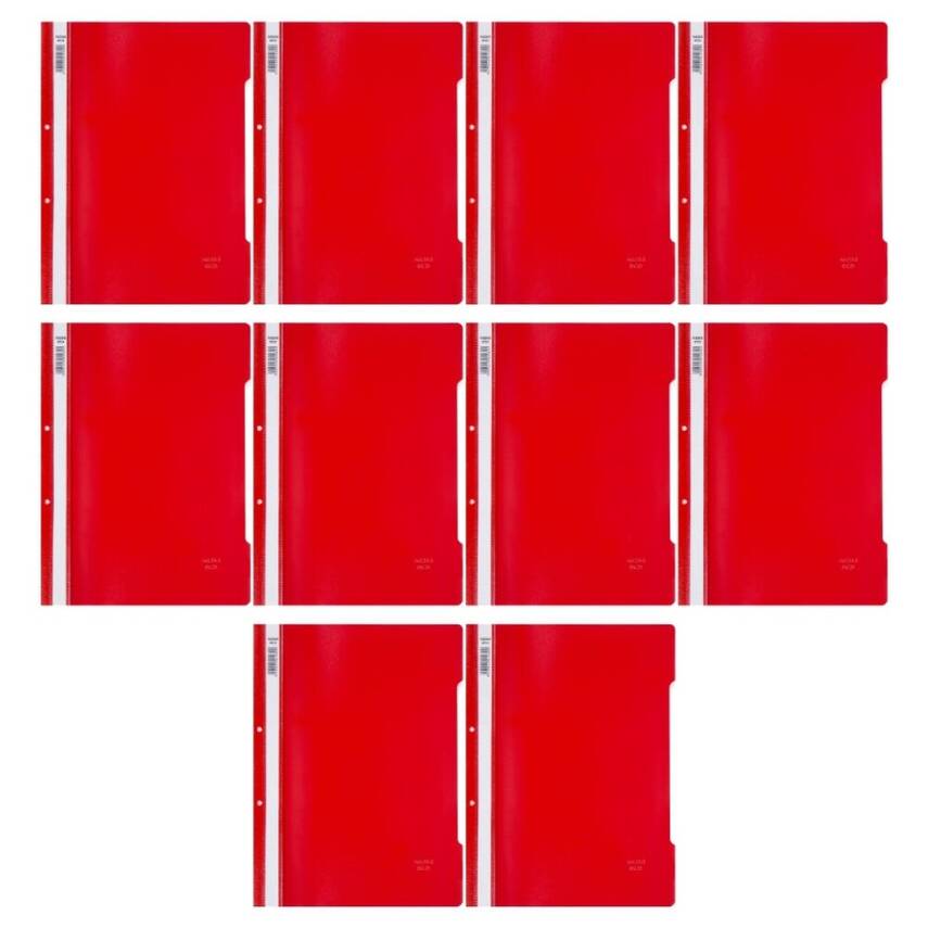 Noki Eco Telli Dosya, 10 Adet, 50'li Paket, A4, 2 Delikli, Kırmızı - 2