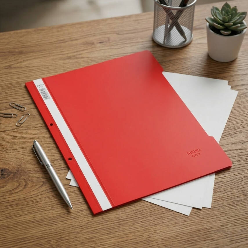 Noki Eco Telli Dosya, 50'li Paket, A4 Boyut, 2 Delikli Yapı, Kırmızı - 3