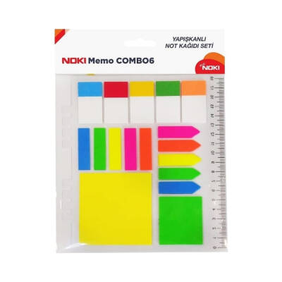 Noki Memo Combo 6, Karışık Renkli ve Kullanışlı, Not Almak İçin İdeal - Noki