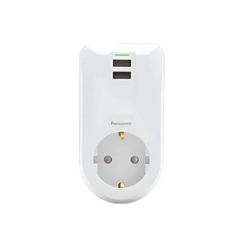 Panasonic Tekli Fiş Priz Akım Korumalı USB 5V 2A, Topraklı, Dayanıklı, VK Modeli - 1