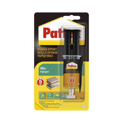 Pattex Epoxy Mix Yapıştırıcı, 27 gr, Hızlı Kürlenme, Sararma Yapmayan - 1