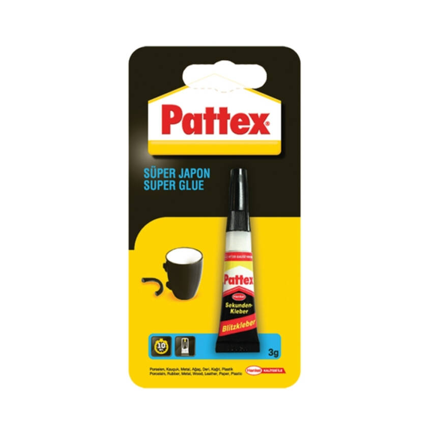 Pattex Süper Japon Yapıştırıcı, 3gr, Hızlı Kuruma,Çok Amaçlı,Dayanıklı - 1
