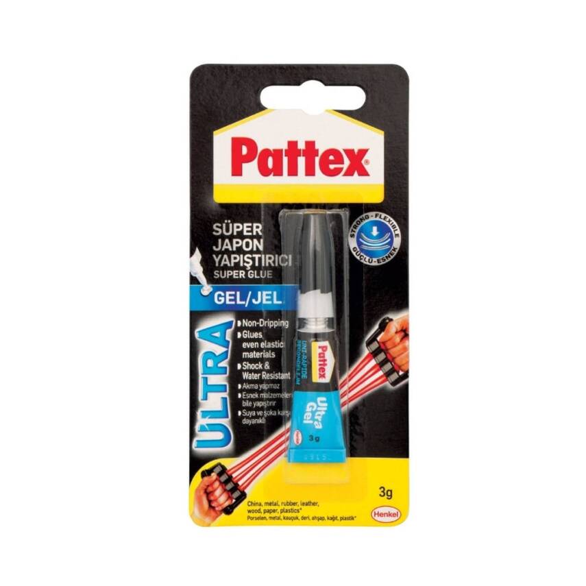 Pattex Ultra Jel Süper Japon Yapıştırıcı, 3 gr, Güçlü Yapışma - 1