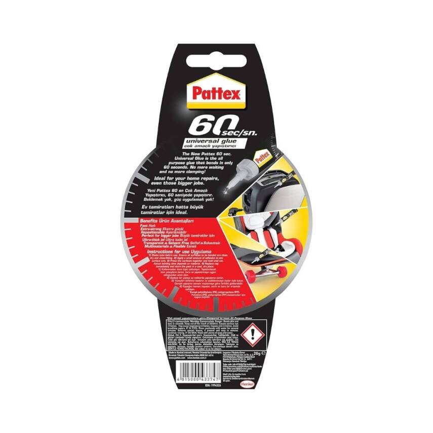 Pattex Universal Yapıştırıcı, 60 Saniye Kuruma, 20 gr, Güçlü Yapışma - 2