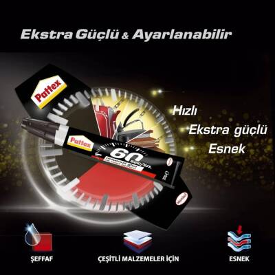Pattex Universal Yapıştırıcı, 60 Saniye Kuruma, 20 gr, Güçlü Yapışma - 4