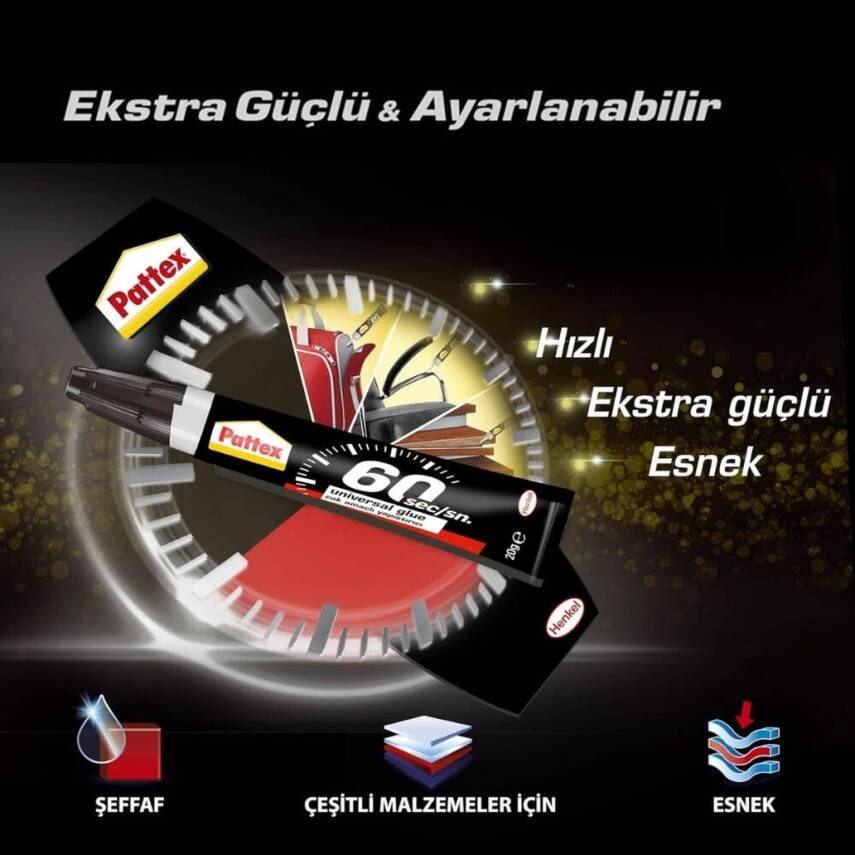 Pattex Universal Yapıştırıcı, 60 Saniye Kuruma, 20 gr, Güçlü Yapışma - 4