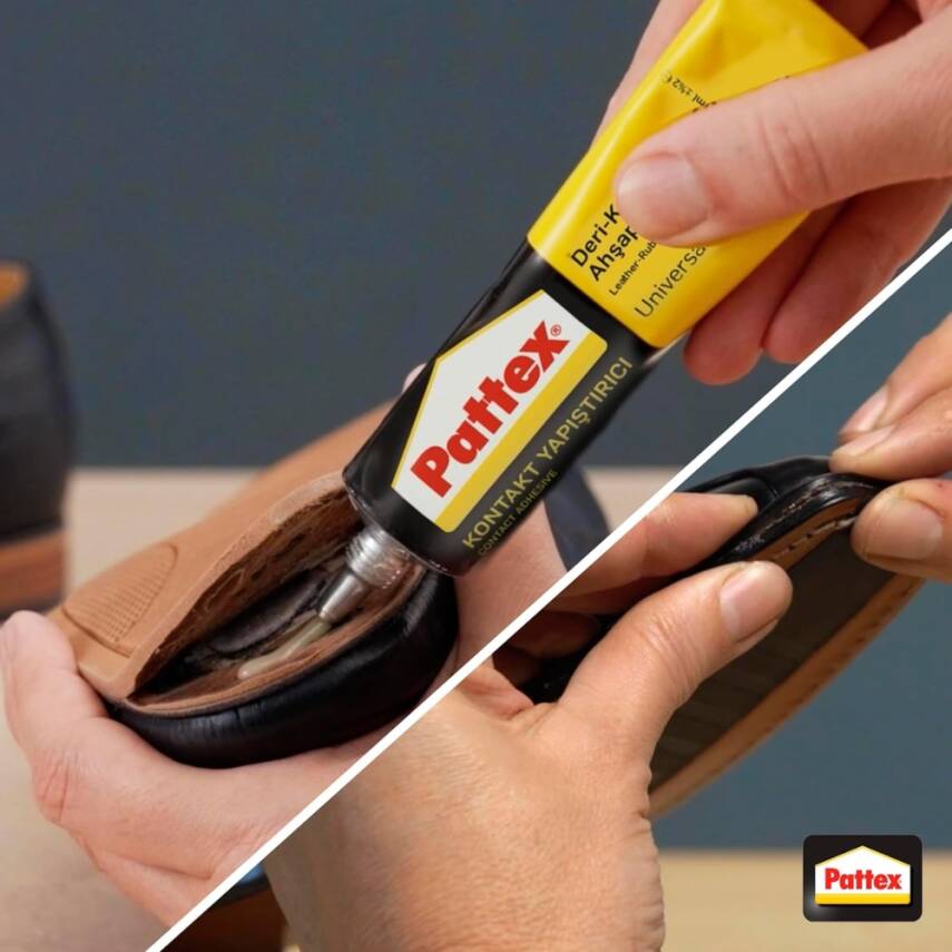 Pattex Kontak Yapıştırıcı, Deri-Kauçuk Ahşap, Şeffaf, 58ml,Su Geçirmez - 6