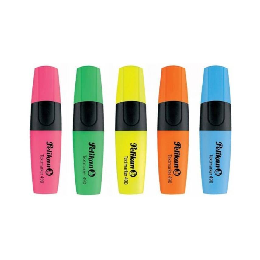 Pelikan Fosforlu Kalem 490, Mavi, Geniş Uçlu, Not ve Metin Vurgulama - 7
