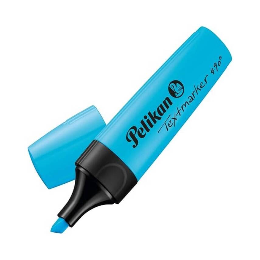 Pelikan Fosforlu Kalem 490, Geniş Uçlu, Not ve Metin Vurgulama, Mavi - 2