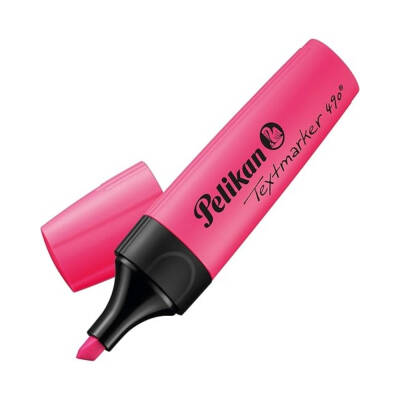 Pelikan Fosforlu Kalem 490, Pembe, Geniş Uçlu, Not ve Metin Vurgulama - 2