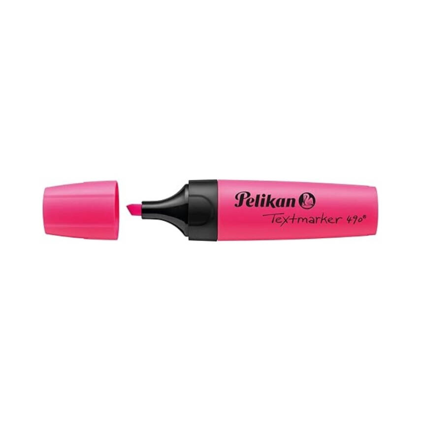 Pelikan Fosforlu Kalem 490, Pembe, Geniş Uçlu, Not ve Metin Vurgulama - 3