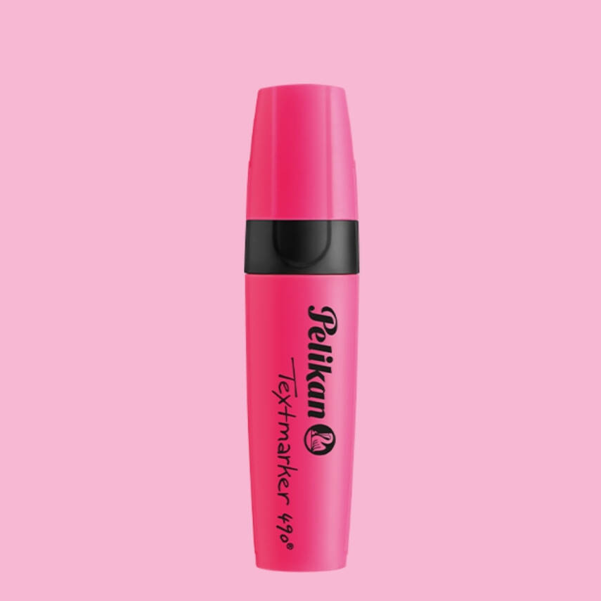 Pelikan Fosforlu Kalem 490, Pembe, Geniş Uçlu, Not ve Metin Vurgulama - 5