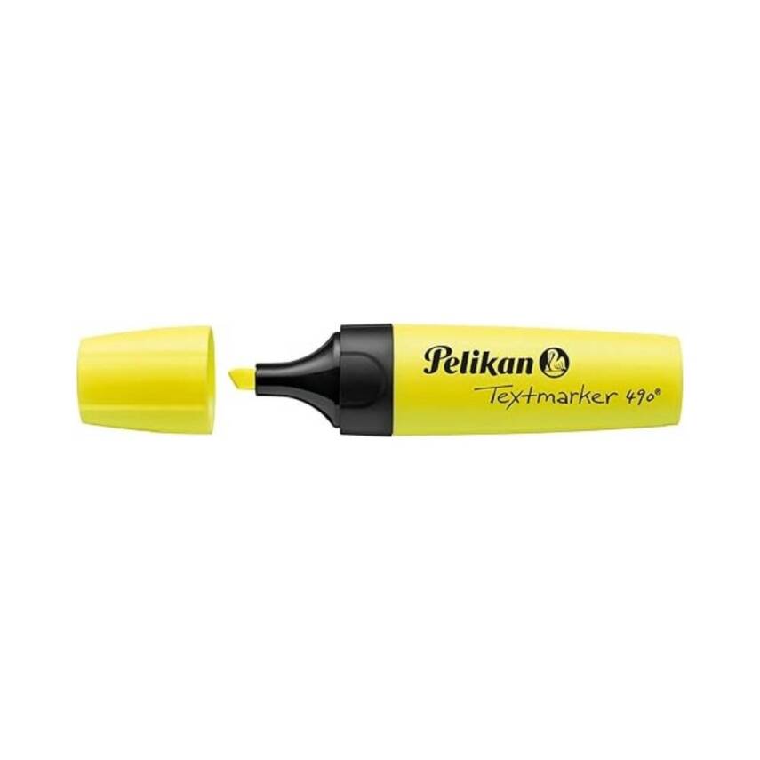 Pelikan Fosforlu Kalem 490, Geniş Uçlu, Not ve Metin Vurgulama, Sarı - 3