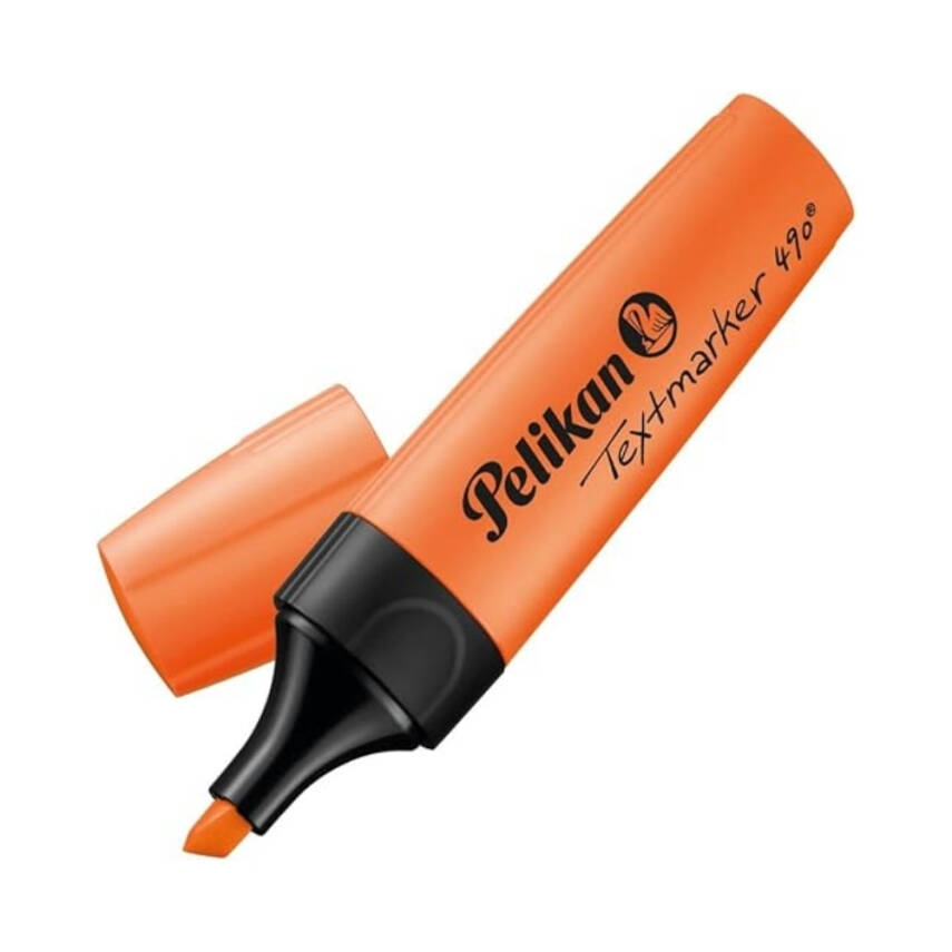 Pelikan Fosforlu Kalem 490, Turuncu, Geniş Uç, Not ve Metin Vurgulama - 2