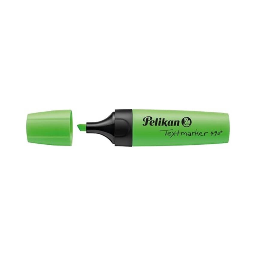 Pelikan | Fosforlu Kalem 490, Yeşil, Geniş Uçlu,Not ve Metin Vurgulama - 3
