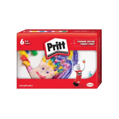 Pritt Parmak Boyası Seti, 6 Renk x 30ml,Su Bazlı,Çocuklar İçin Güvenli - 1