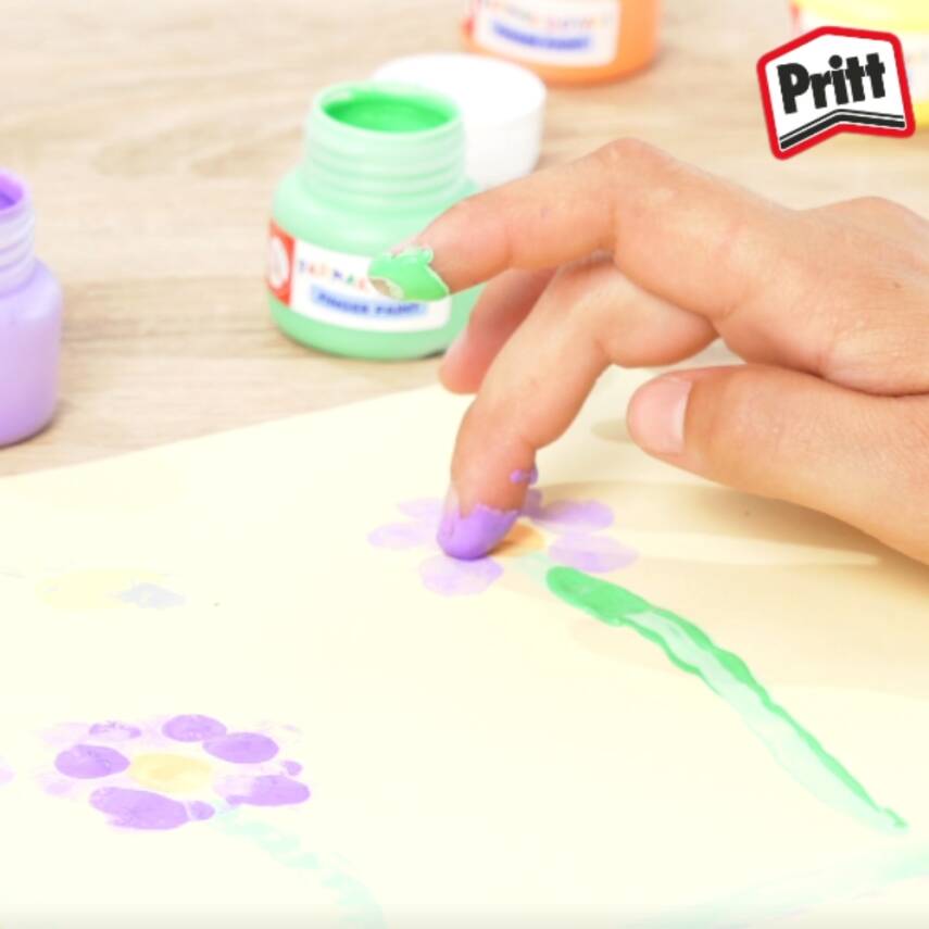 Pritt Parmak Boyası Seti, 6 Renk x 30ml,Su Bazlı,Çocuklar İçin Güvenli - 6