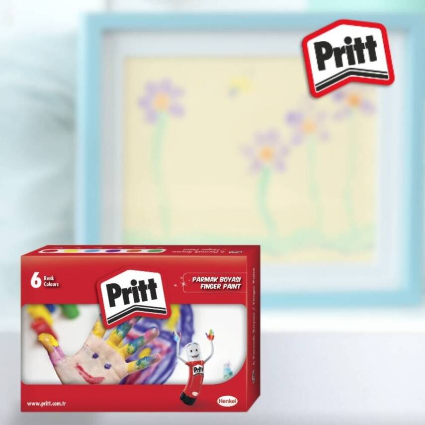 Pritt Parmak Boyası Seti, 6 Renk x 30 ml, Su Bazlı, Güvenli - 7