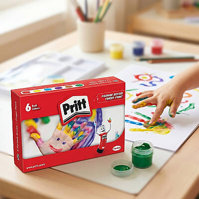 Pritt Parmak Boyası Seti, 6 Renk x 30 ml, Su Bazlı, Güvenli - 3