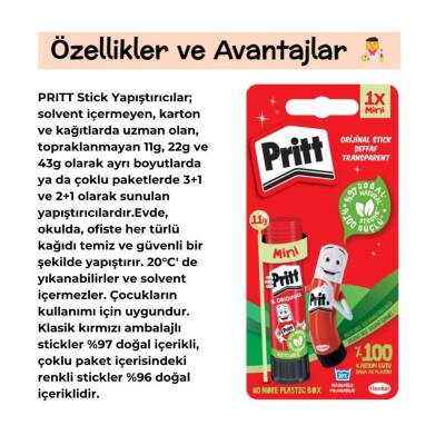 Pritt Stick Yapıştırıcı, 11 gr, Kağıt ve Karton İçin, Solvent İçermez - 2
