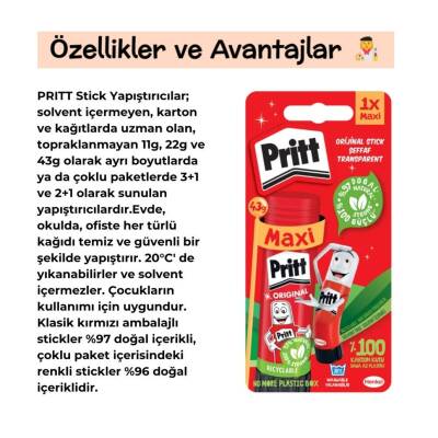 Pritt Stick Yapıştırıcı, 43 gr, Kağıt ve Karton İçin, Solvent İçermez - 2