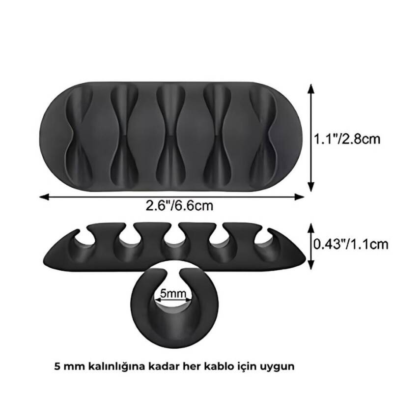 Rodoplu Basics 5 Kanallı Kablo Tutucu, Sabitleyici, 3'lü, Kırmızı - 3