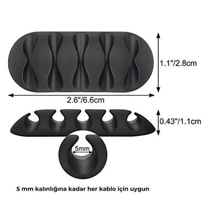 Rodoplu Basics 5 Kanallı Kablo Tutucu, Sabitleyici, 3'lü, Yeşil - 5