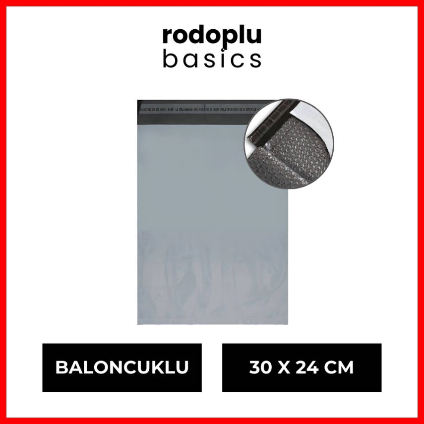 Rodoplu Basics | Kargo Poşeti, 30 x 24 cm, Yırtılmaya - Darbeye Dayanıklı Patpat, Baloncuklu Naylon Poşet, 1 Adet - 1