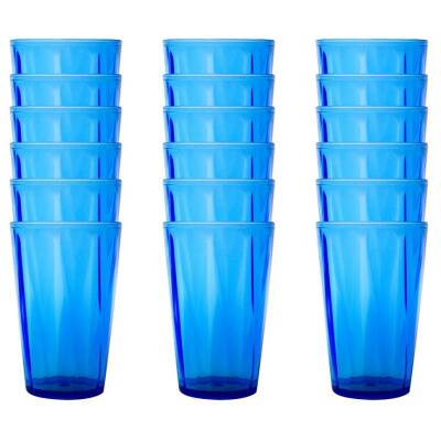 Rodoplu Basics Mika Bardak, 18 Adet, Plastik, 400 ml, Mavi - Rodoplu Basics