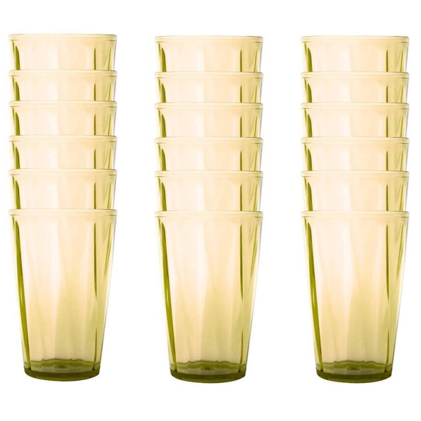 Rodoplu Basics Mika Bardak, 18 Adet, Plastik, 400 ml, Sarı - 1