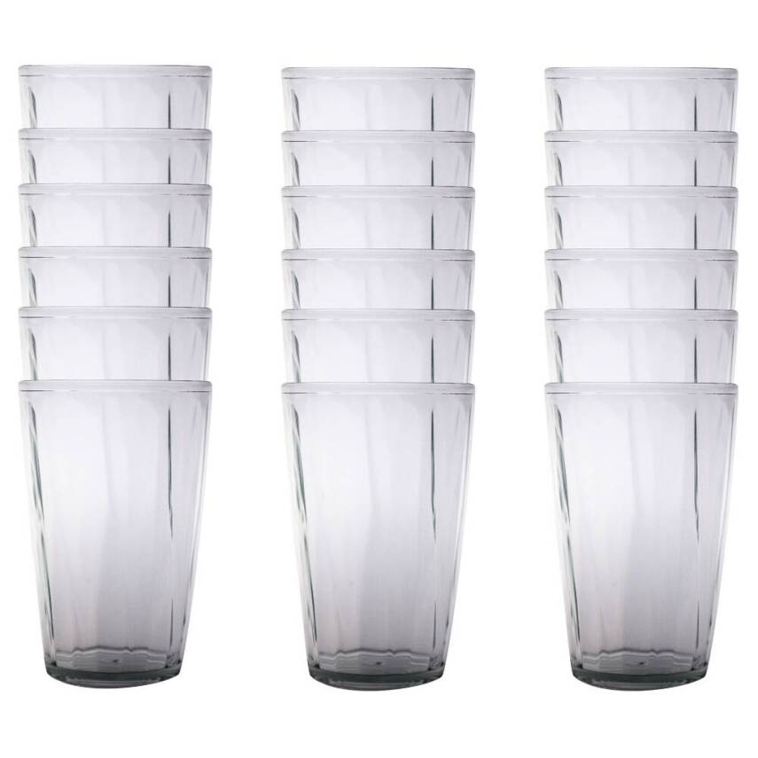 Rodoplu Basics Mika Bardak, 18 Adet, Plastik, 400 ml, Şeffaf - 1