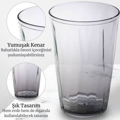 Rodoplu Basics Mika Bardak, 18 Adet, Plastik, 400 ml, Şeffaf - 2