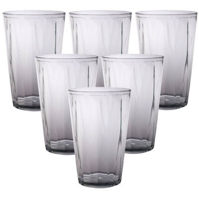 Rodoplu Basics | Meşrubat Bardağı, Şeffaf, 6 Adet, Kırılmaz, Cam Görünümlü Plastik Bardak, 400 ml - 1