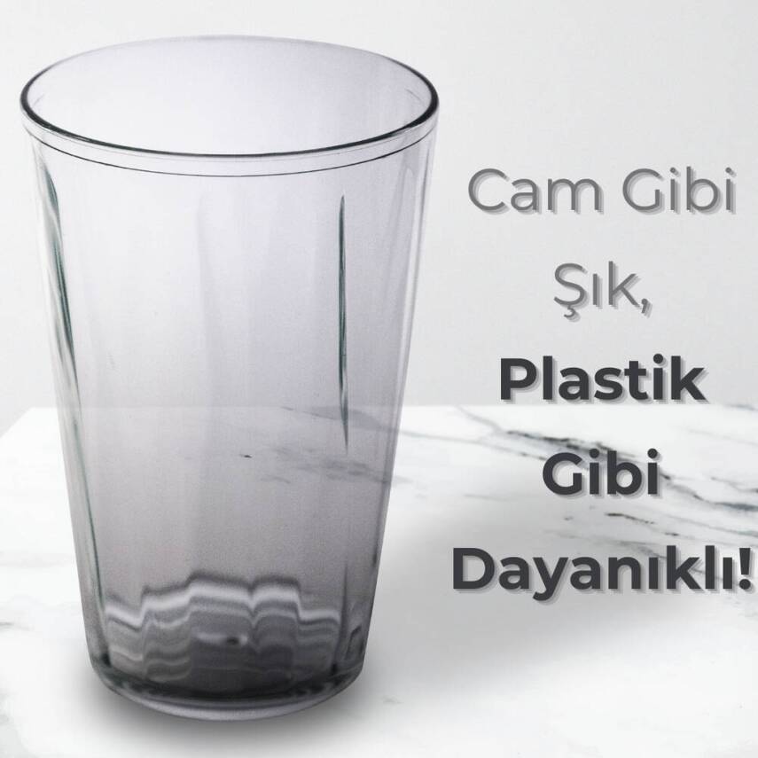 Rodoplu Basics Mika Bardak, 6 Adet, Plastik, 400 ml, Şeffaf - 3